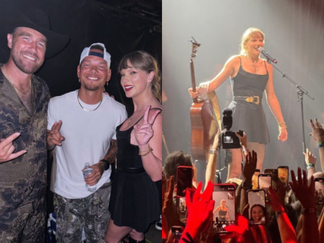 Taylor Swift hops onstage for surprise performance at Travis Kelce’s Tight End University concert